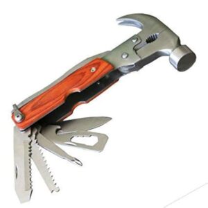 PAWSAM 14-in-1 Multi Functional Stainless Steel and Wooden Claw Hammer Pack of 1